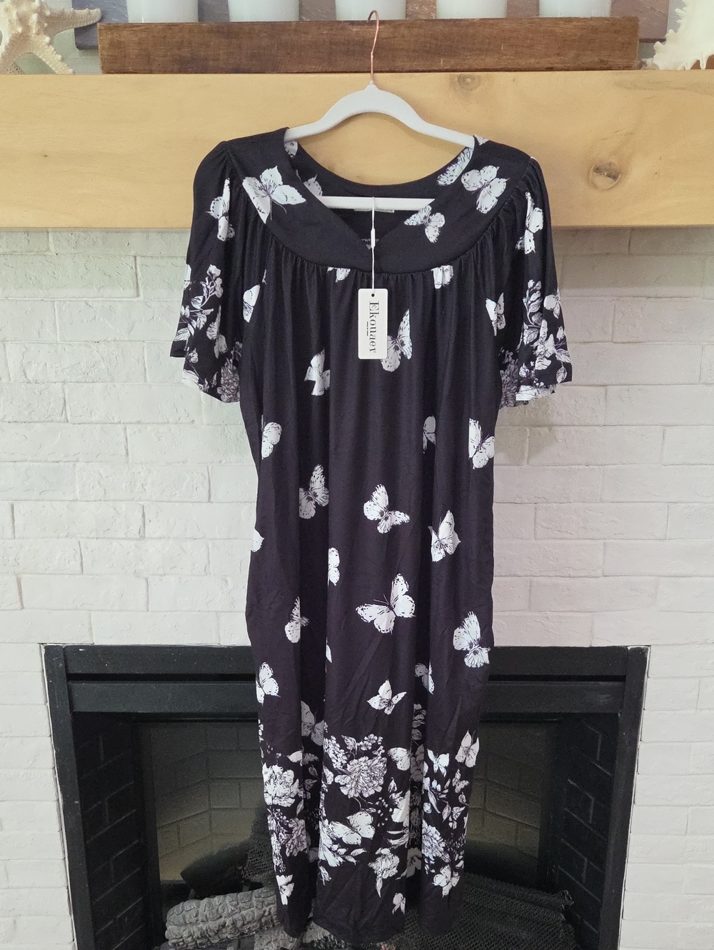 Lularoe Black Butterfly Print Midi Dress